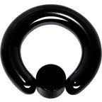 4G 9/16 White Faux Opal 7mm Disc Black IP BCR Captive Ring