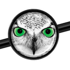 14G Black White Owl Black Industrial Barbell 37mm