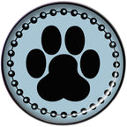 Black on Blue Paw Print Black Barbell Tongue Ring