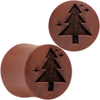 Organic Sawo Wood Christmas Tree Saddle Plug Set Sizes 8mm to 25mm