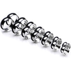 1/2 inch to 1 inch Seven Piece Steel Ear Stretching Tunnel Kit Set of 2