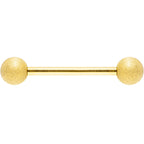 Gold Color PVD Sandblasted Barbell Tongue Ring