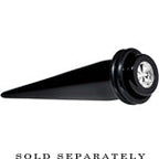 Black Acrylic Silver Flashy Tire Rim Taper 2G to 20mm