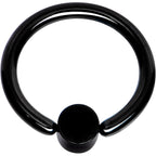16G 5/16 Aqua Faux Opal 3mm Disc Black BCR Captive Ring