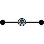 14G Pink Green Plaid Heart Skull Black Industrial Barbell 37mm