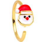 20G Gold Tone Plated Red White Santa Seamless Circular Ring