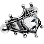 16G 1/2 Clear Gem Queen of Hearts Cuff Cartilage Earring