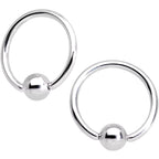16G Clear CZ Gem Flower Horseshoe BCR Captive Ring Set of 4