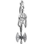 Handcrafted Viking Axe and Helmet Double Mount Dangle Belly Ring