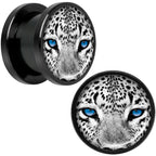 Black White Leopard Eyes Black Anodized Screw Fit Plug Set 1/2