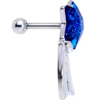 16G 1/4 Blue Gem Star Comet Tragus Cartilage Earring