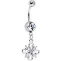 Clear CZ Gem Fashionable Framework Twist Dangle Belly Ring