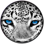 Black White Leopard Eyes Black Barbell Tongue Ring