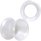 Thin Flexible White Silicone Tunnel Plug Set 6mm to 25mm