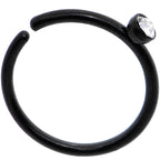 20G 5/16 Clear Gem Black IP Seamless Circular Ring