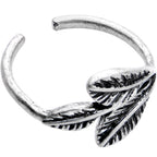Silver Plated Plume of Feathers Toe Ring