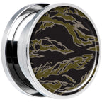 Tiger Camo Print Steel Screw Fit Plug Set 18mm