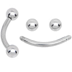 16G 5/16 CZ Gem Internally Threaded Curved Eyebrow Ring Pack Set of 8