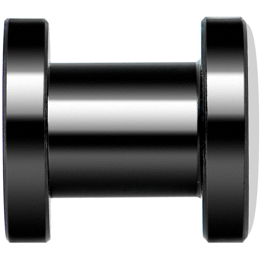 Katrina Sugar Skull Rose Flower Black Anodized Screw Fit Plug Set 2G