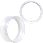 Thin Flexible White Silicone Tunnel Plug Set 6mm to 25mm